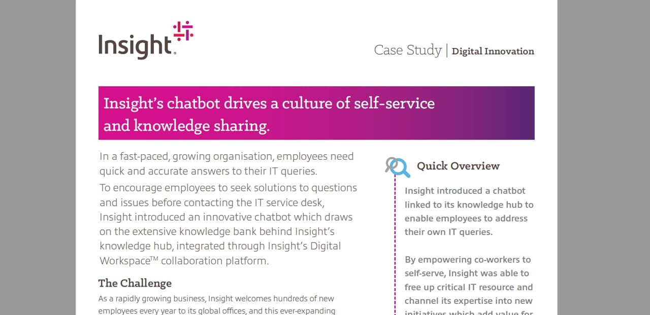 Article Insight’s Chatbot Drives Self-service Culture  Image