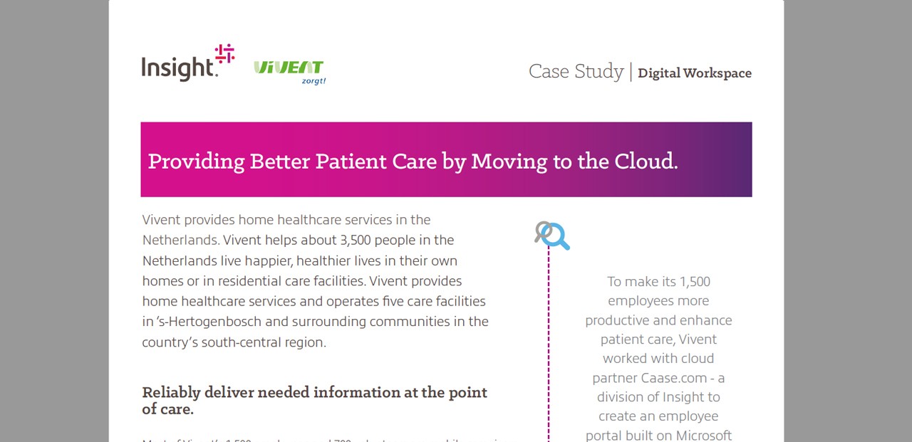 Article Vivent: Providing Better Patient Care by Moving to the Cloud Image